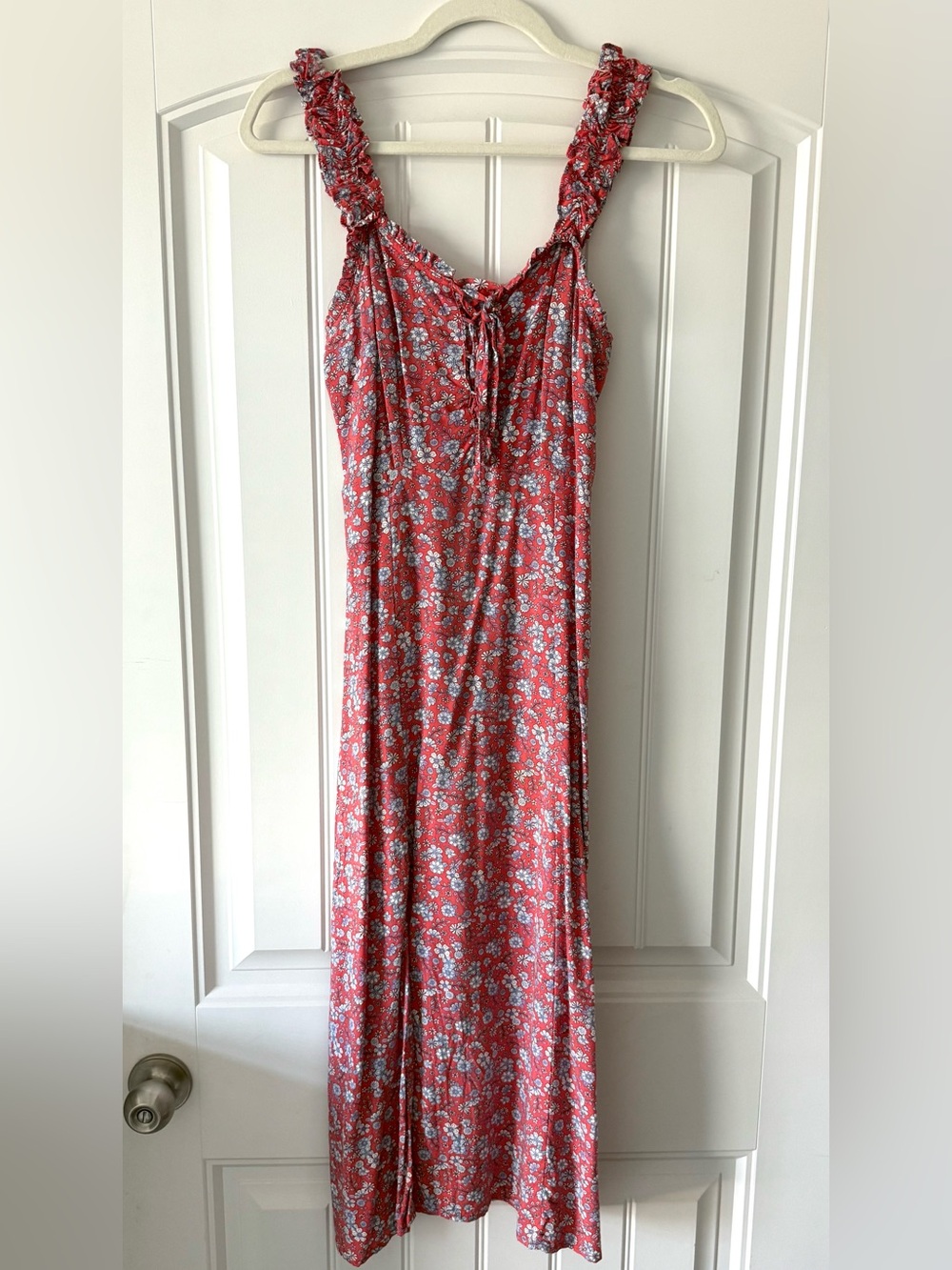 Japna Red Floral Midi Dress